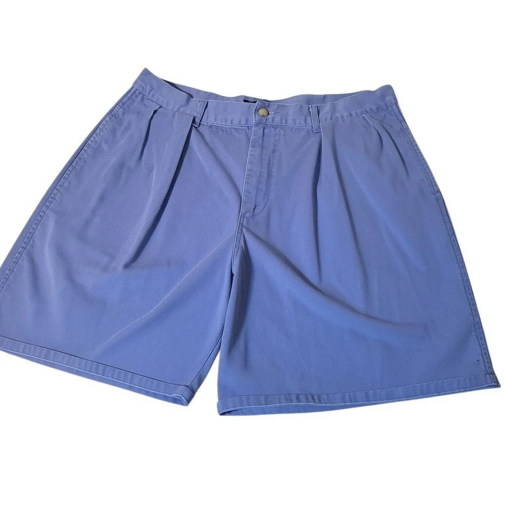 Polo Ralph Lauren Chino Shorts Men 36 Blue Pleated Cotton Twill Made in USA